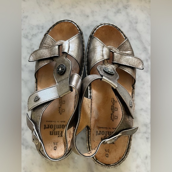 Finn Comfort Adana Metallic Leather Adjustable Sandals Women’s Size 5.5 - Picture 2 of 11